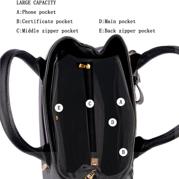 Purses and Handbags for Women Fashion Ladies PU Leather Top Handle Satchel Shoul - Picture 5 of 7